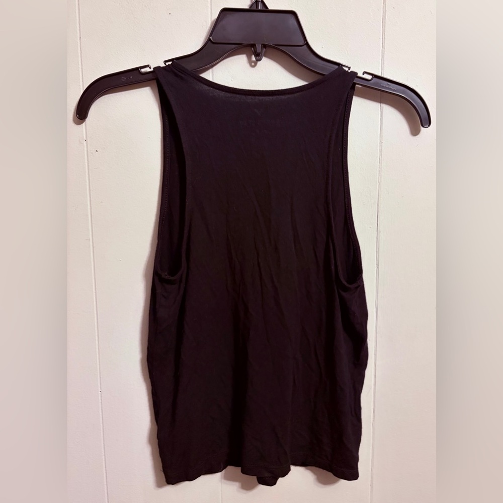 American Eagle Outfitters Black Floral Embroidered Tank Top - Picture 3 of 3